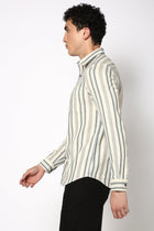 Blue Striped Cotton Shirt - Shirt - 240427517