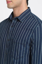 Blue Striped Cotton Shirt - Shirt - 240427376