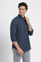 Blue Striped Cotton Shirt - Shirt - 240427376