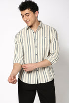 Blue Striped Cotton Shirt - Shirt - 240427517