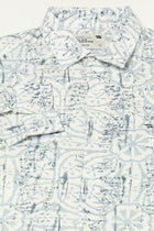 BLUE TROPICAL LEAF PRINTED SHIRT-Shirt - 250731956