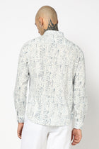 BLUE TROPICAL LEAF PRINTED SHIRT-Shirt - 250731956