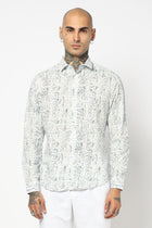 BLUE TROPICAL LEAF PRINTED SHIRT-Shirt - 250731956
