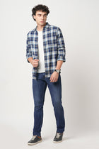 BLUE WINDOWPANE CHECKERED COTTON SHIRT-Shirt - 251033350