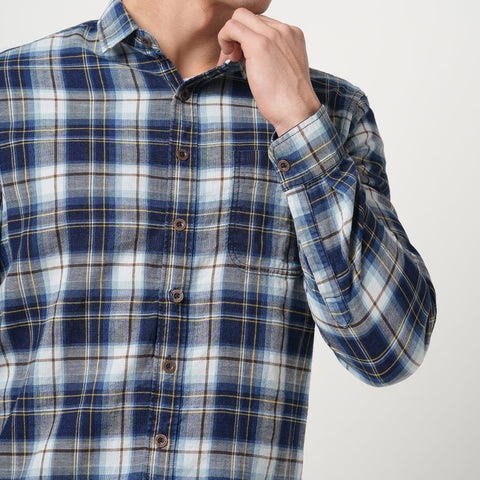 BLUE WINDOWPANE CHECKERED COTTON SHIRT-Shirt - 251033350