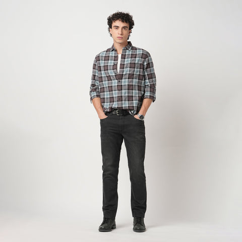 BLUE WINDOWPANE CHECKERED SHIRT-Shirt - 251033430
