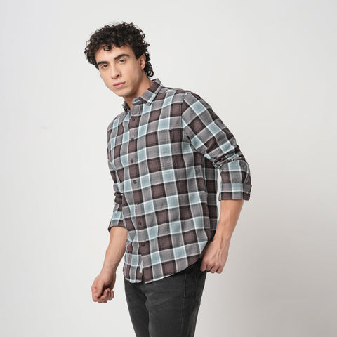 BLUE WINDOWPANE CHECKERED SHIRT-Shirt - 251033430