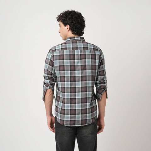 BLUE WINDOWPANE CHECKERED SHIRT-Shirt - 251033430