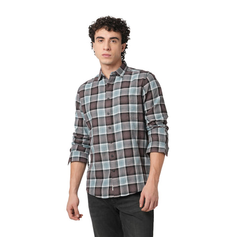 BLUE WINDOWPANE CHECKERED SHIRT-Shirt - 251033430