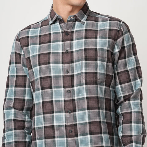 BLUE WINDOWPANE CHECKERED SHIRT-Shirt - 251033430