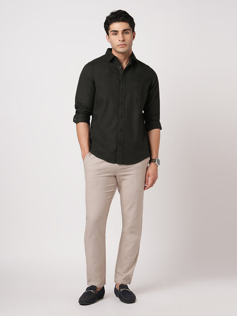 BOTTLE GREEN DOBBY SHIRT-Shirt - 260134300