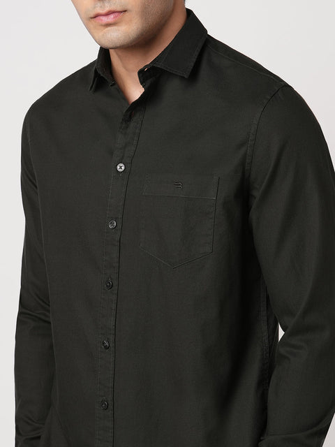 BOTTLE GREEN DOBBY SHIRT-Shirt - 260134300