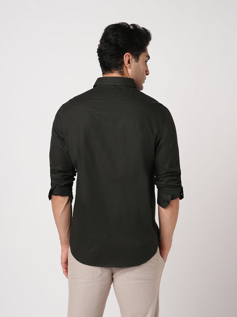 BOTTLE GREEN DOBBY SHIRT-Shirt - 260134300