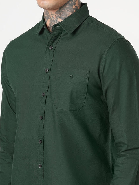 BOTTLE GREEN PLAIN OXFORD SHIRT-Shirt - 251033530