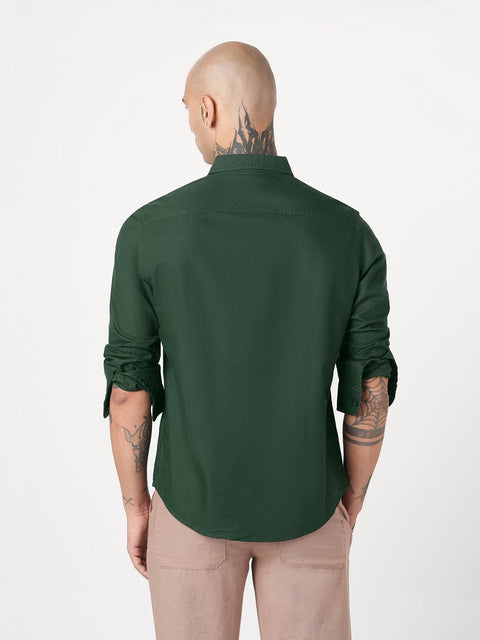 BOTTLE GREEN PLAIN OXFORD SHIRT-Shirt - 251033530