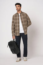 BROWN CHECKERED COTTON SHIRT-Shirt - 251033415