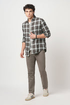BROWN CHECKERED DOBBY SHIRT-Shirt - 251033095