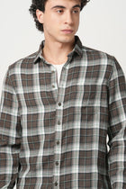 BROWN CHECKERED DOBBY SHIRT-Shirt - 251033095