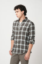 BROWN CHECKERED DOBBY SHIRT-Shirt - 251033095