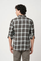 BROWN CHECKERED DOBBY SHIRT-Shirt - 251033095