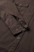 Brown Double Pocket Cotton Shirt - Shirt - 230424628