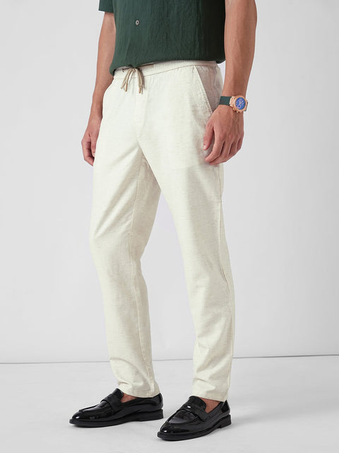 BROWN ELASTICATED TRAVELLER TROUSER - Trousers - 260140036