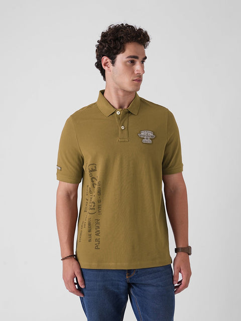 BROWN GRAPHIC PIQUE POLO - T Shirt - 3IS1F0013