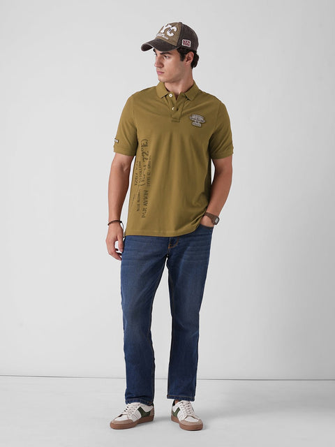 BROWN GRAPHIC PIQUE POLO - T Shirt - 3IS1F0013