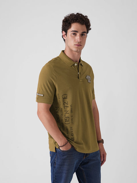 BROWN GRAPHIC PIQUE POLO - T Shirt - 3IS1F0013