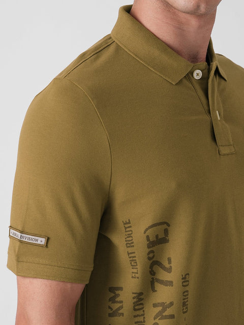 BROWN GRAPHIC PIQUE POLO - T Shirt - 3IS1F0013