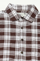 Brown Half Sleeve Checkered Shirt - Shirts - 250330913