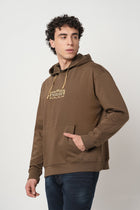 BROWN OVERSIZED FLEECE HOODIE - Sweatshirt - 250960089