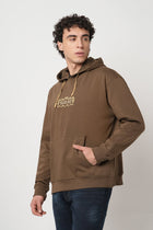 BROWN OVERSIZED FLEECE HOODIE - Sweatshirt - 250960089