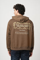 BROWN OVERSIZED FLEECE HOODIE - Sweatshirt - 250960089