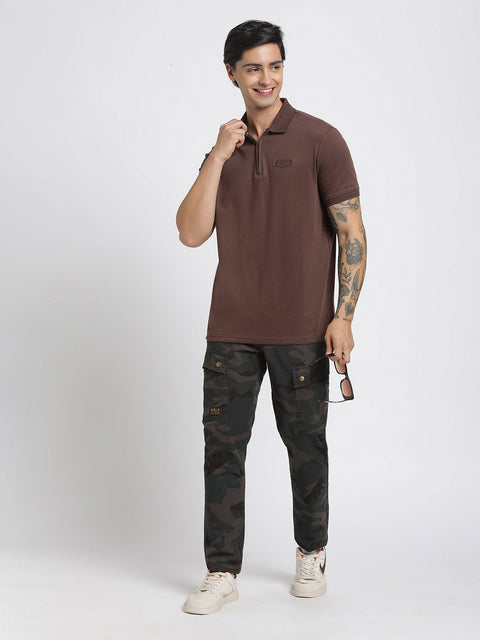 Brown Polo Cotton T-Shirt - T-Shirt - 231231182