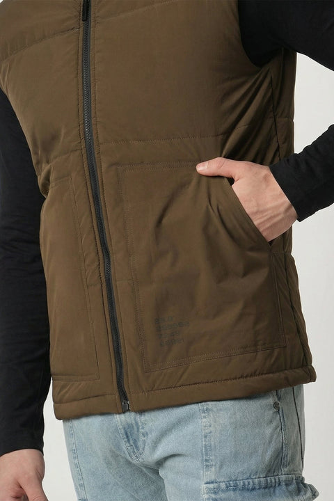 BROWN PUFFER CARGO POCKET JACKETS - Jacket - 251070374