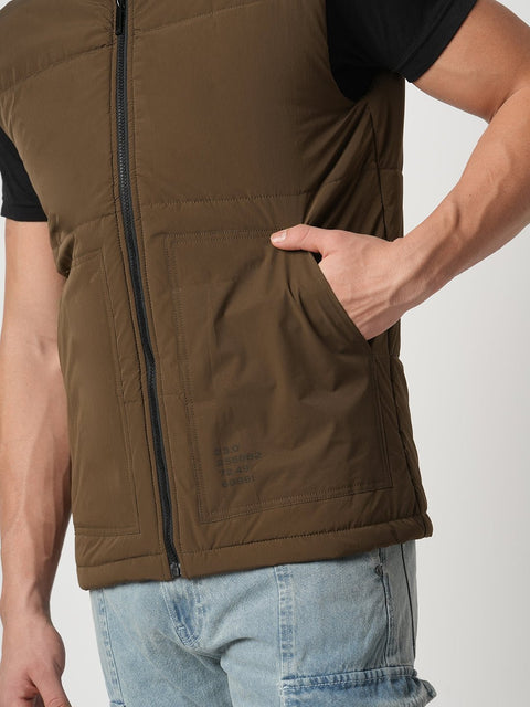 BROWN PUFFER CARGO POCKET JACKETS - Jacket - 251070374