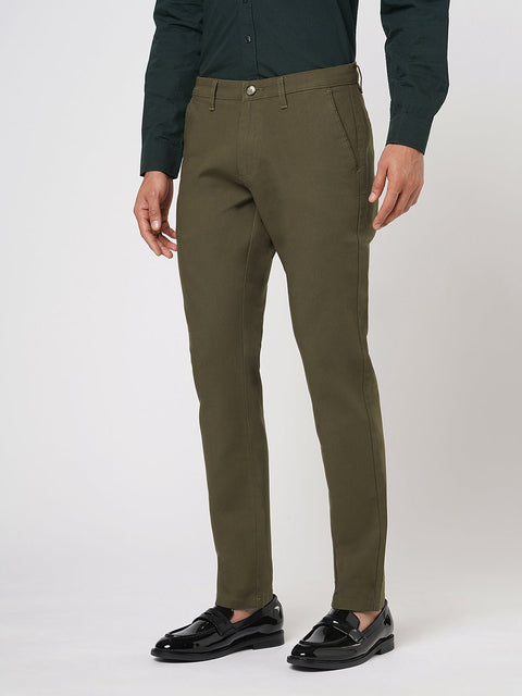 BROWN SLIM FIT DOBBY TROUSER - Trousers - 251041351