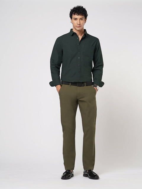 BROWN SLIM FIT DOBBY TROUSER - Trousers - 251041351