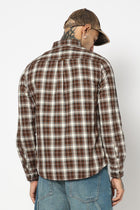BROWN TARTAN CHECKERED COTTON SHIRT-Shirt - 250832106
