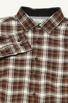 BROWN TARTAN CHECKERED COTTON SHIRT-Shirt - 250832106