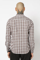 BROWN TARTAN CHECKERED SHIRT-Shirts - 250731757