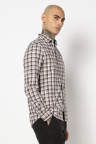 BROWN TARTAN CHECKERED SHIRT-Shirts - 250731757