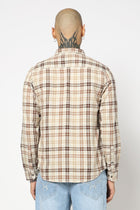 BROWN TARTAN CHECKERED TAILORED FIT SHIRT-Shirt - 250731702