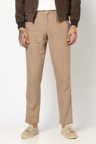 BROWN TRAVELLER FIT LINEN TROUSER - Trousers - 250740735