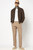 BROWN TRAVELLER FIT LINEN TROUSER - Trousers - 250740735