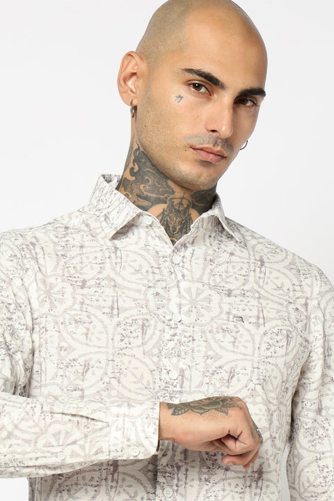 BROWN TROPICAL LEAF PRINTED SHIRT-Shirt - 250731961