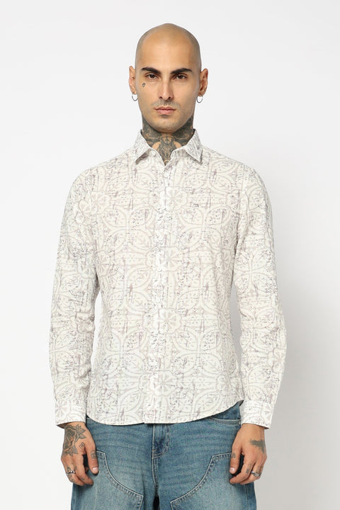 BROWN TROPICAL LEAF PRINTED SHIRT-Shirt - 250731961