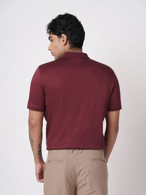 BURGANDY MERCERISED POLO - T Shirt - 250830728