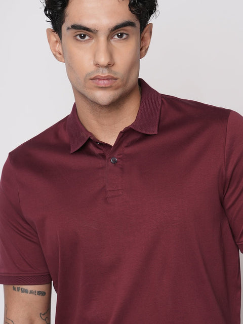BURGANDY MERCERISED POLO - T Shirt - 250830728